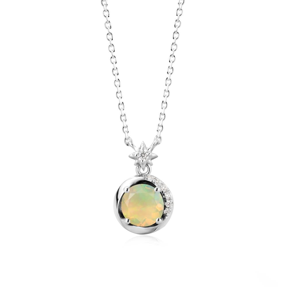 Galaxy Inspired Star Opal Pendant Necklace - LUO Jewelry #metal_18k white gold