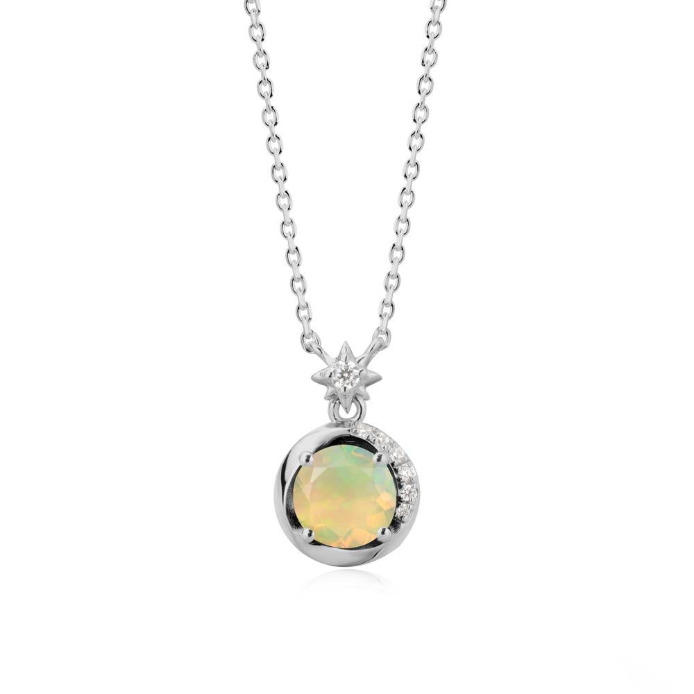 Galaxy Inspired Star Opal Pendant Necklace - LUO Jewelry #metal_platinum