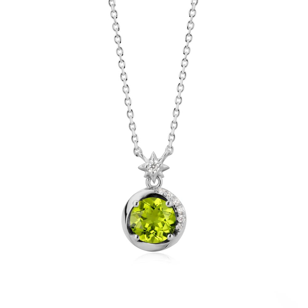 Galaxy Inspired Star Peridot Pendant Necklace - LUO Jewelry #metal_platinum