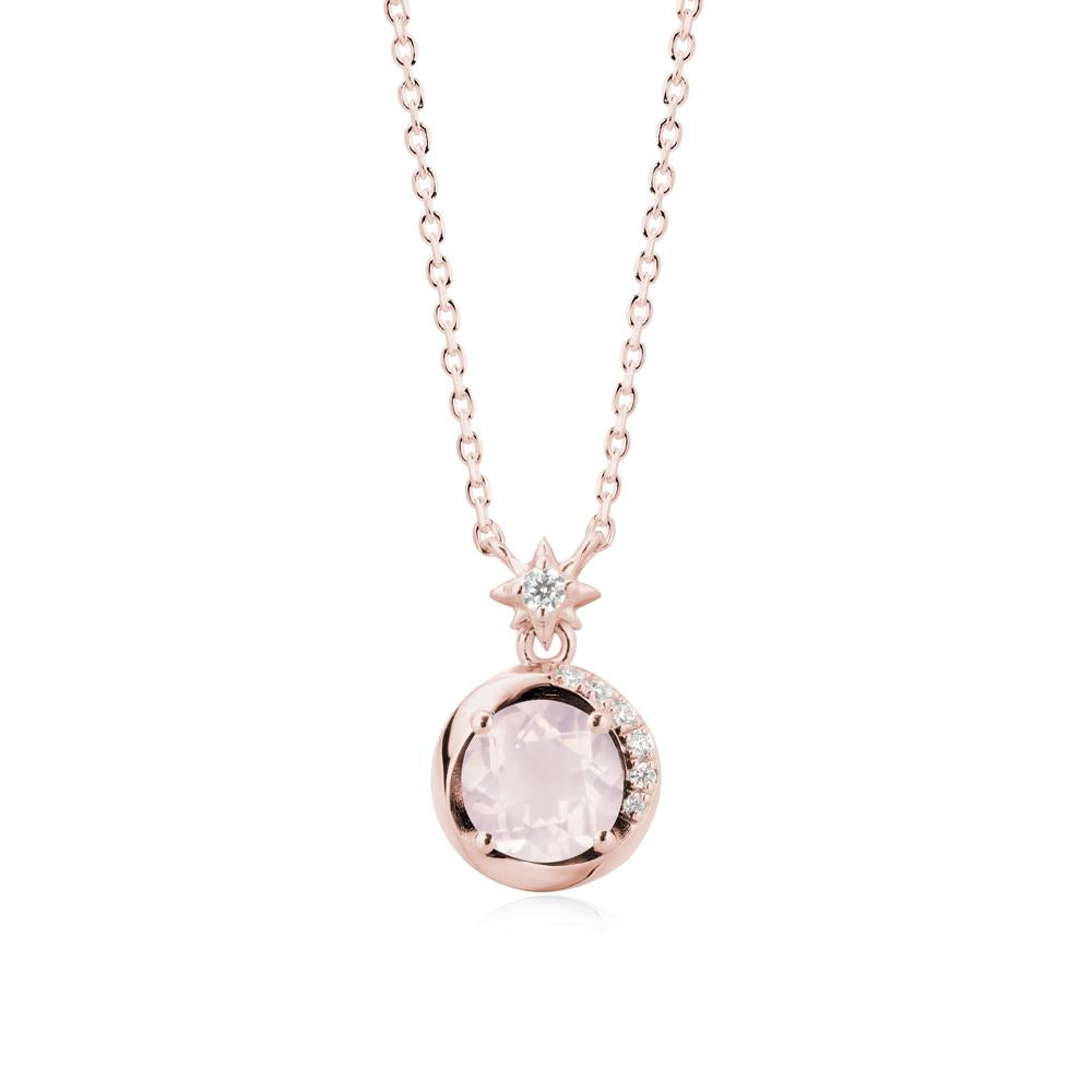Galaxy Inspired Swirling Rose Quartz Necklace - LUO Jewelry #metal_18k rose gold