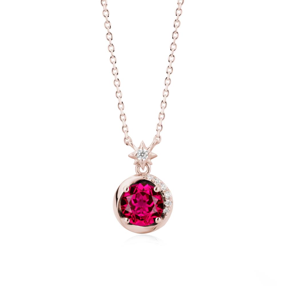 Galaxy Inspired Swirling Ruby Necklace - LUO Jewelry #metal_14k rose gold