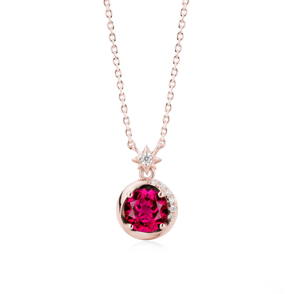 Galaxy Inspired Swirling Ruby Necklace - LUO Jewelry #metal_18k rose gold