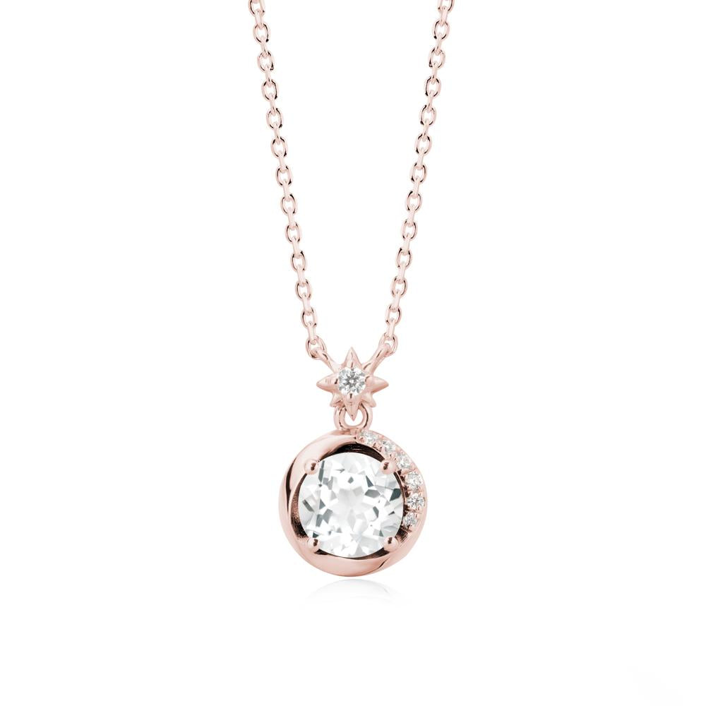 Galaxy Inspired Swirling White Topaz Necklace - LUO Jewelry #metal_18k rose gold