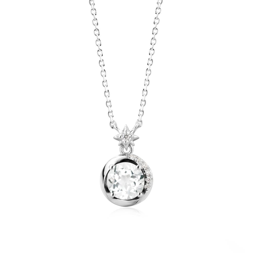 Galaxy Inspired Swirling White Topaz Necklace - LUO Jewelry #metal_sterling silver