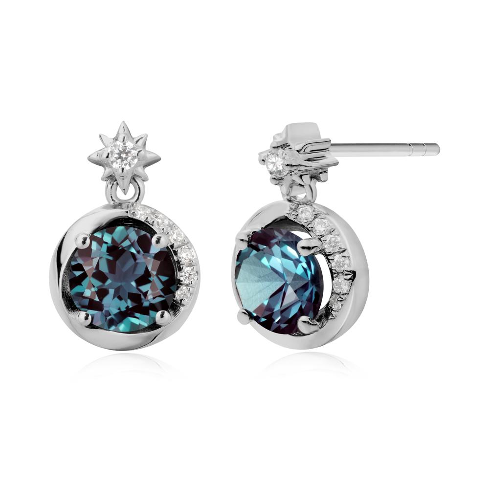 Galaxy Inspired Star Alexandrite Earrings - LUO Jewelry #metal_platinum