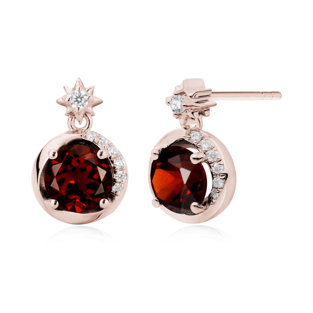 Galaxy Inspired Star Garnet Earrings - LUO Jewelry #metal_14k rose gold