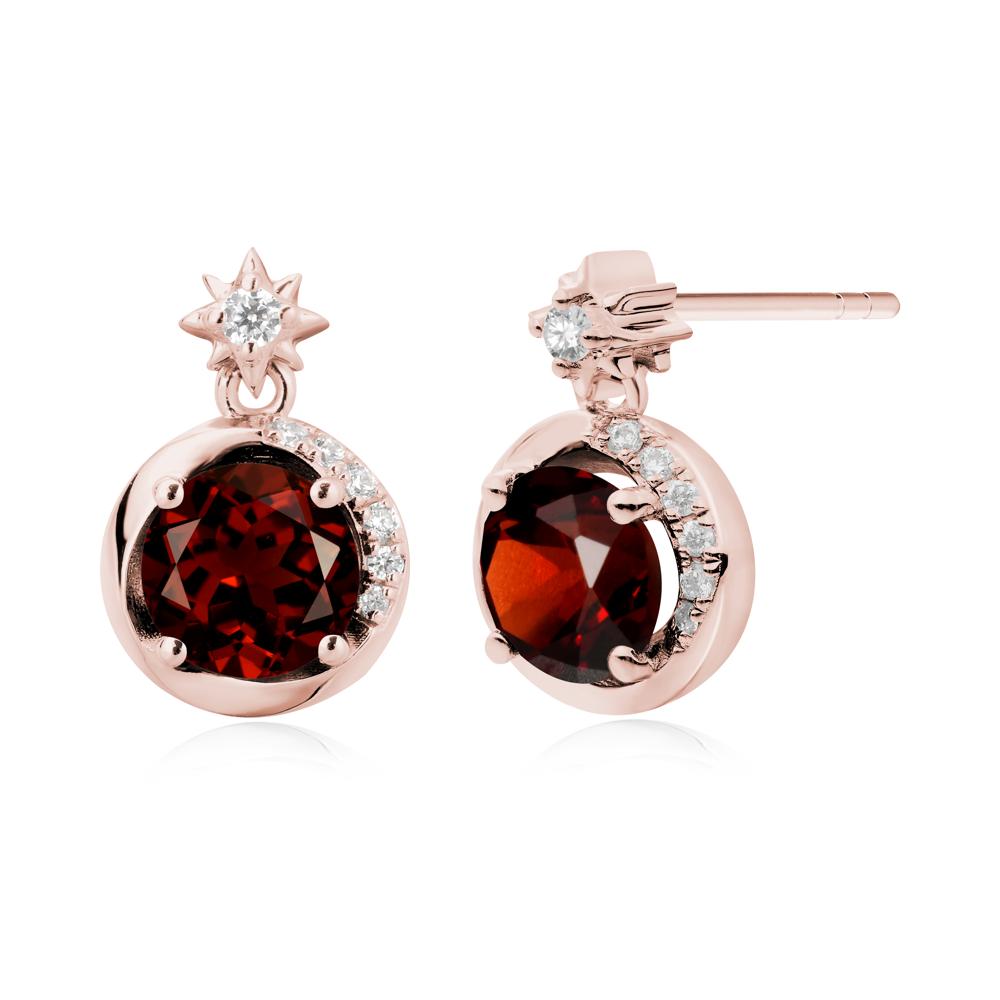 Galaxy Inspired Star Garnet Earrings - LUO Jewelry #metal_18k rose gold
