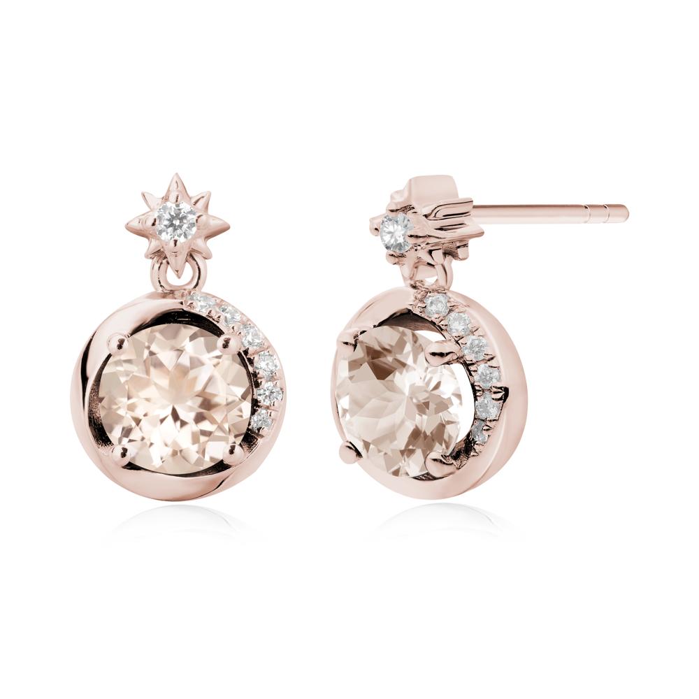 Galaxy Inspired Star Morganite Earrings - LUO Jewelry #metal_14k rose gold