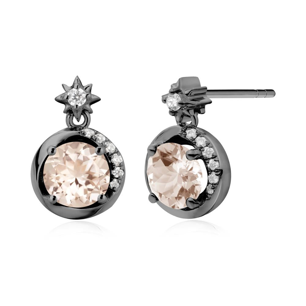 Galaxy Inspired Star Morganite Earrings - LUO Jewelry #metal_black finish sterling silver