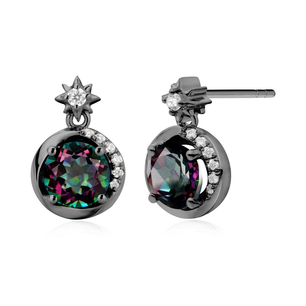 Galaxy Inspired Star Mystic Topaz Earrings - LUO Jewelry #metal_black finish sterling silver