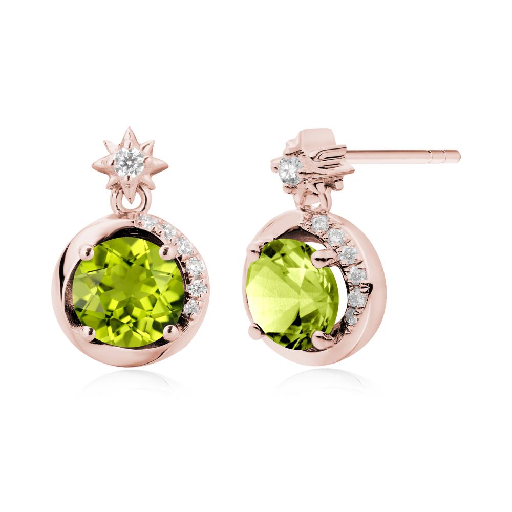 Galaxy Inspired Star Peridot Earrings - LUO Jewelry #metal_18k rose gold