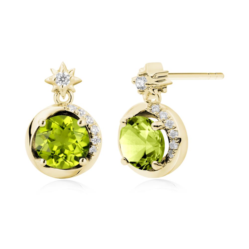 Galaxy Inspired Star Peridot Earrings - LUO Jewelry #metal_18k yellow gold