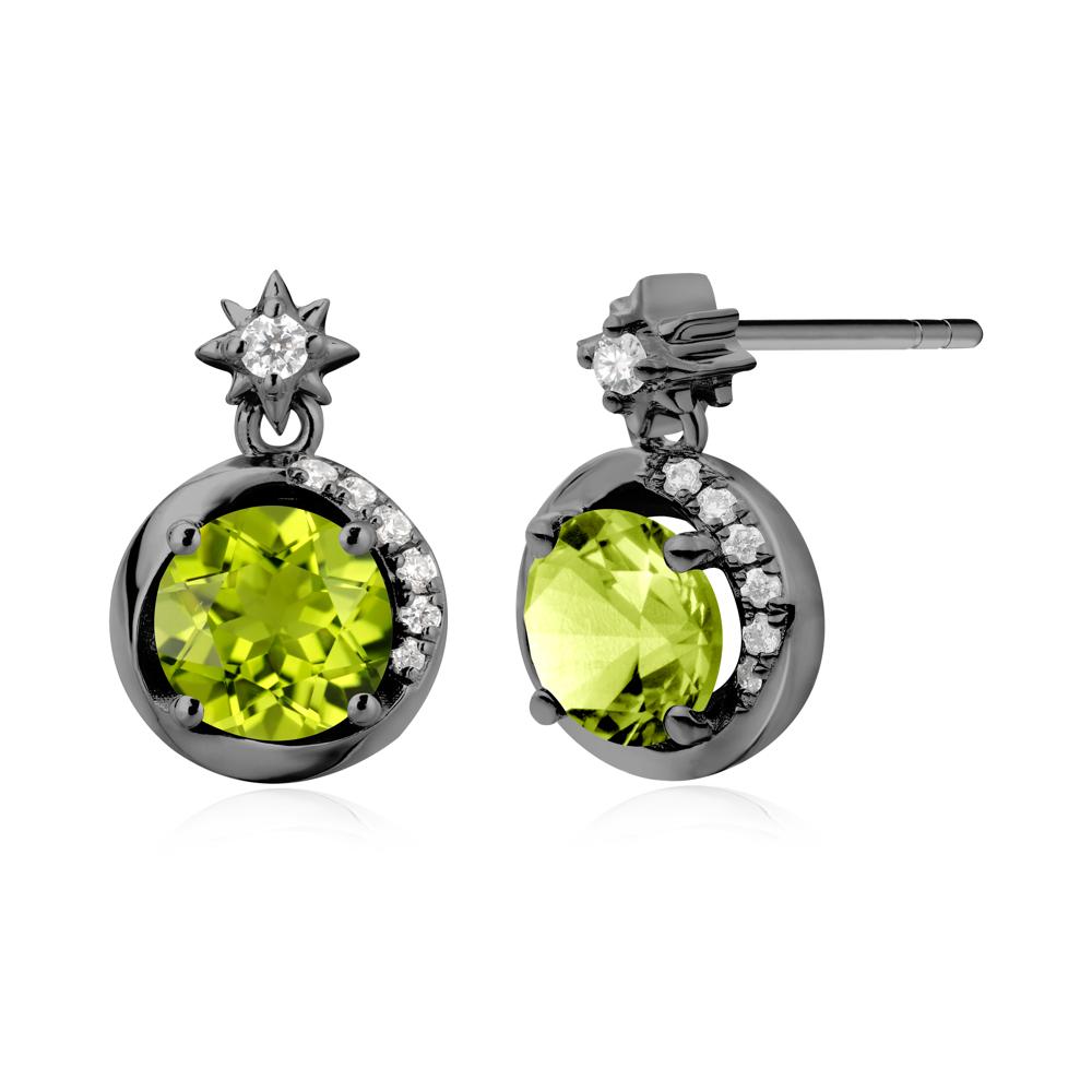 Galaxy Inspired Star Peridot Earrings - LUO Jewelry #metal_black finish sterling silver