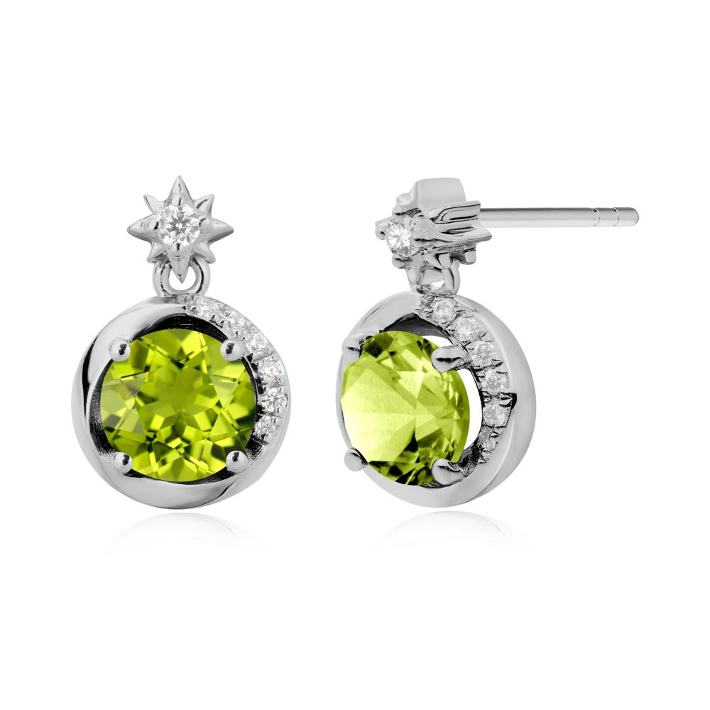Galaxy Inspired Star Peridot Earrings - LUO Jewelry #metal_platinum