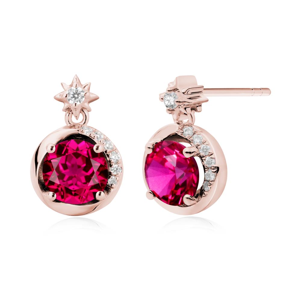 Galaxy Inspired Star Ruby Earrings - LUO Jewelry #metal_18k rose gold