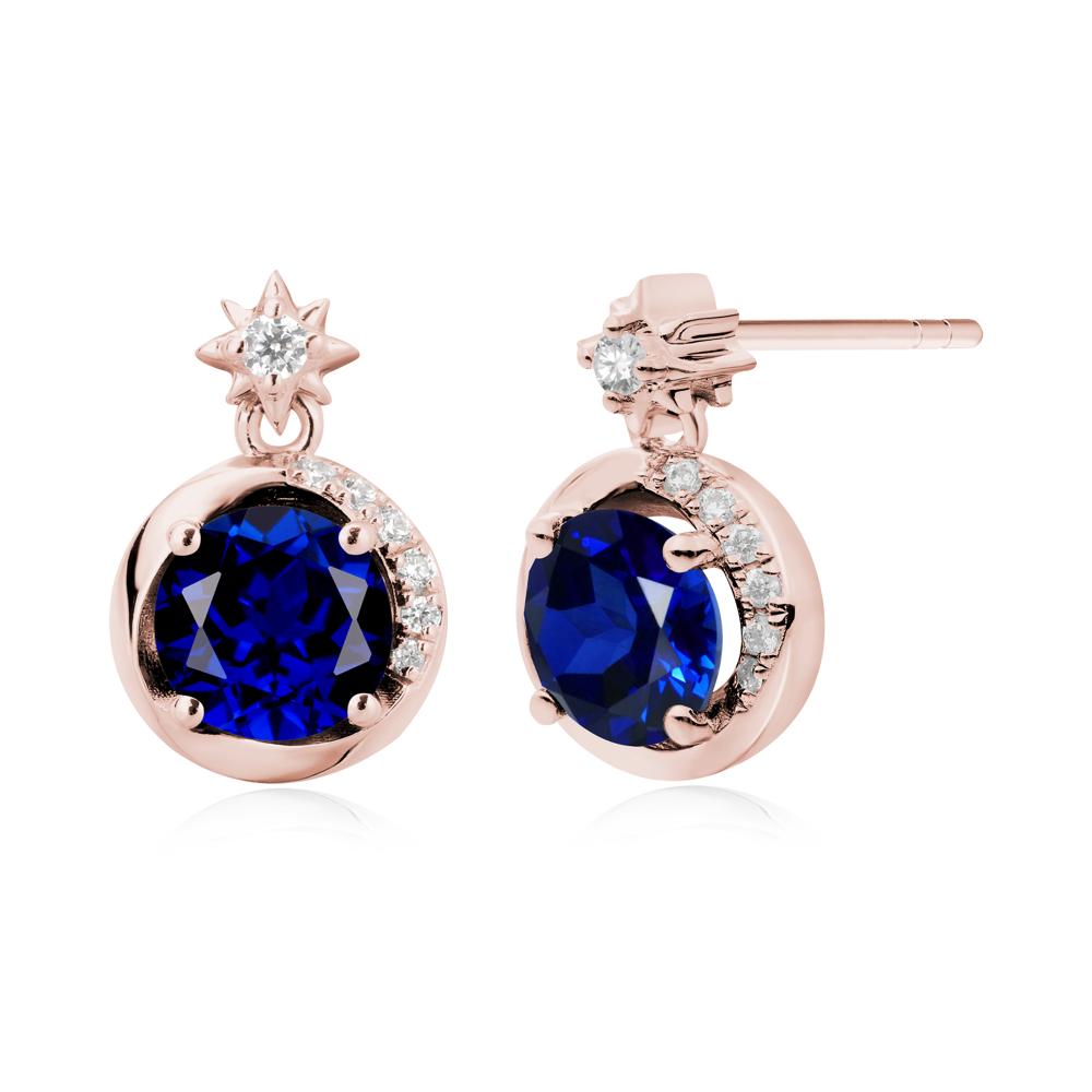 Galaxy Inspired Star Sapphire Earrings - LUO Jewelry #metal_18k rose gold