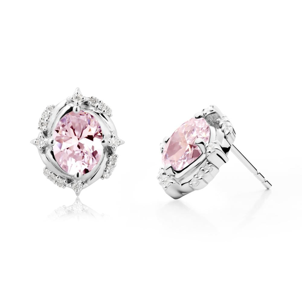Pink Cubic Zirconia Shooting Star Stud Earrings - LUO Jewelry #metal_sterling silver