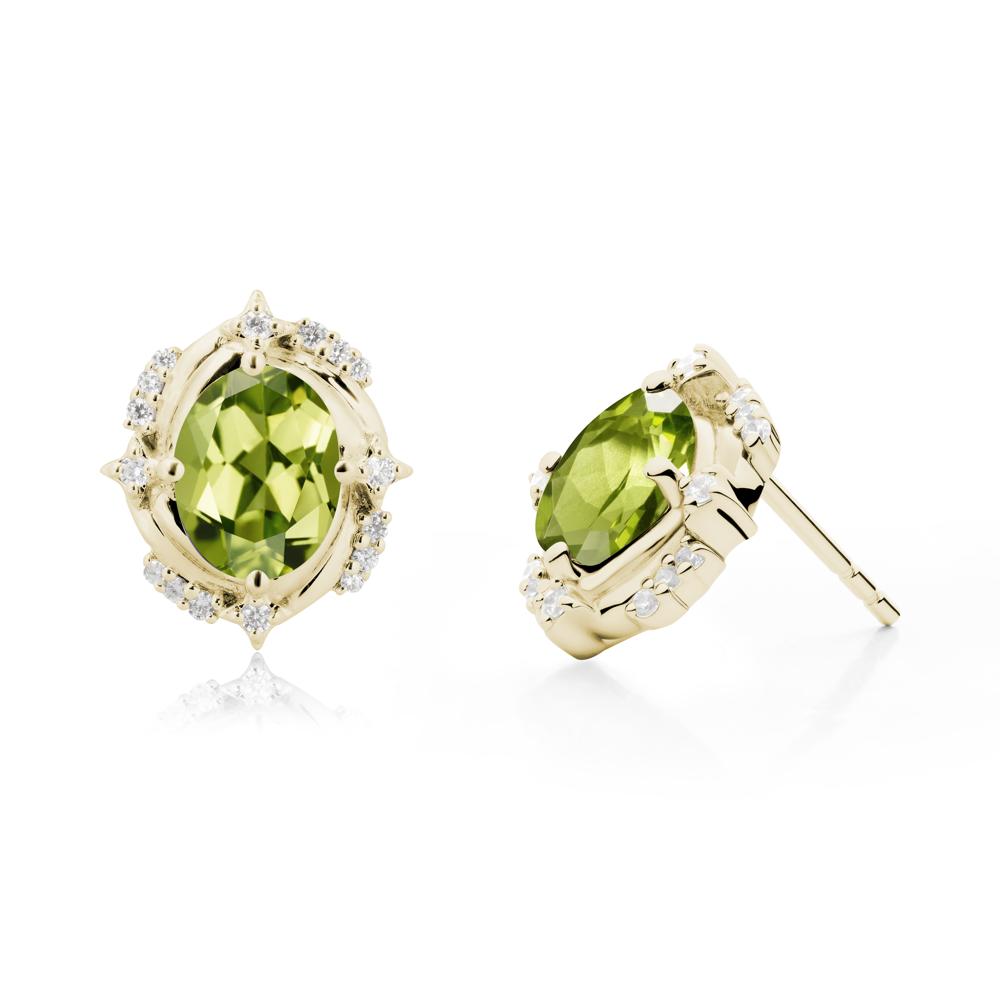 Peridot Shooting Star Stud Earrings - LUO Jewelry #metal_14k yellow gold
