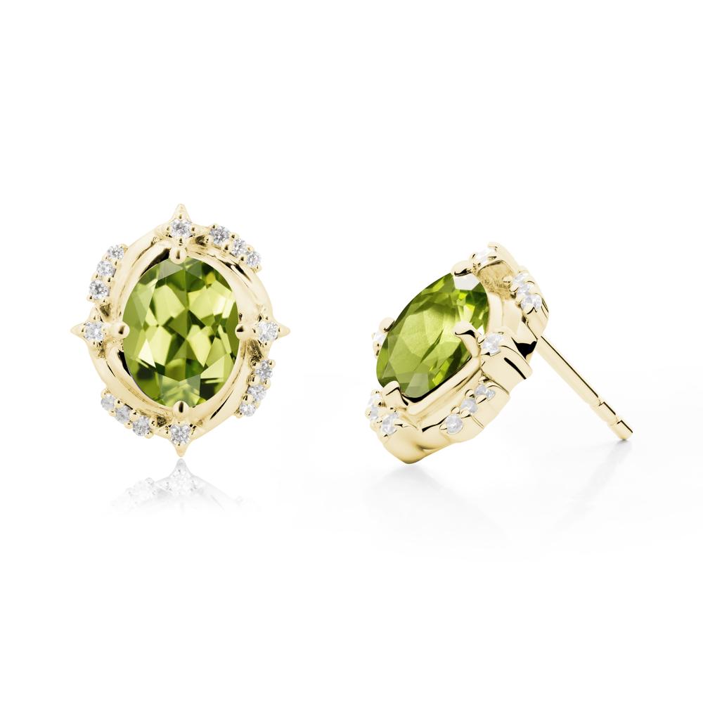 Peridot Shooting Star Stud Earrings - LUO Jewelry #metal_18k yellow gold