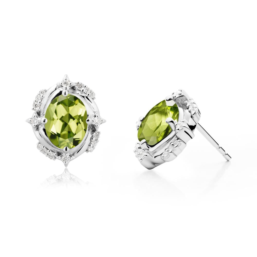 Peridot Shooting Star Stud Earrings - LUO Jewelry #metal_sterling silver