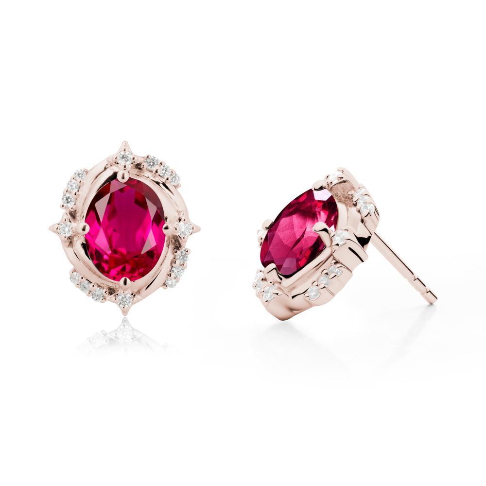 Ruby Shooting Star Stud Earrings - LUO Jewelry #metal_14k rose gold