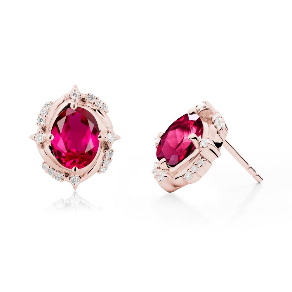 Ruby Shooting Star Stud Earrings - LUO Jewelry #metal_18k rose gold