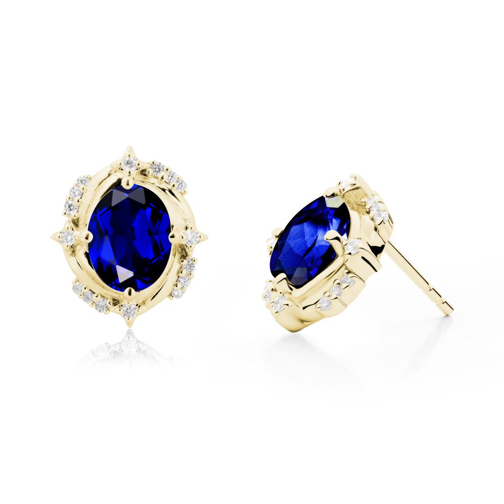 Sapphire Shooting Star Stud Earrings - LUO Jewelry #metal_18k yellow gold