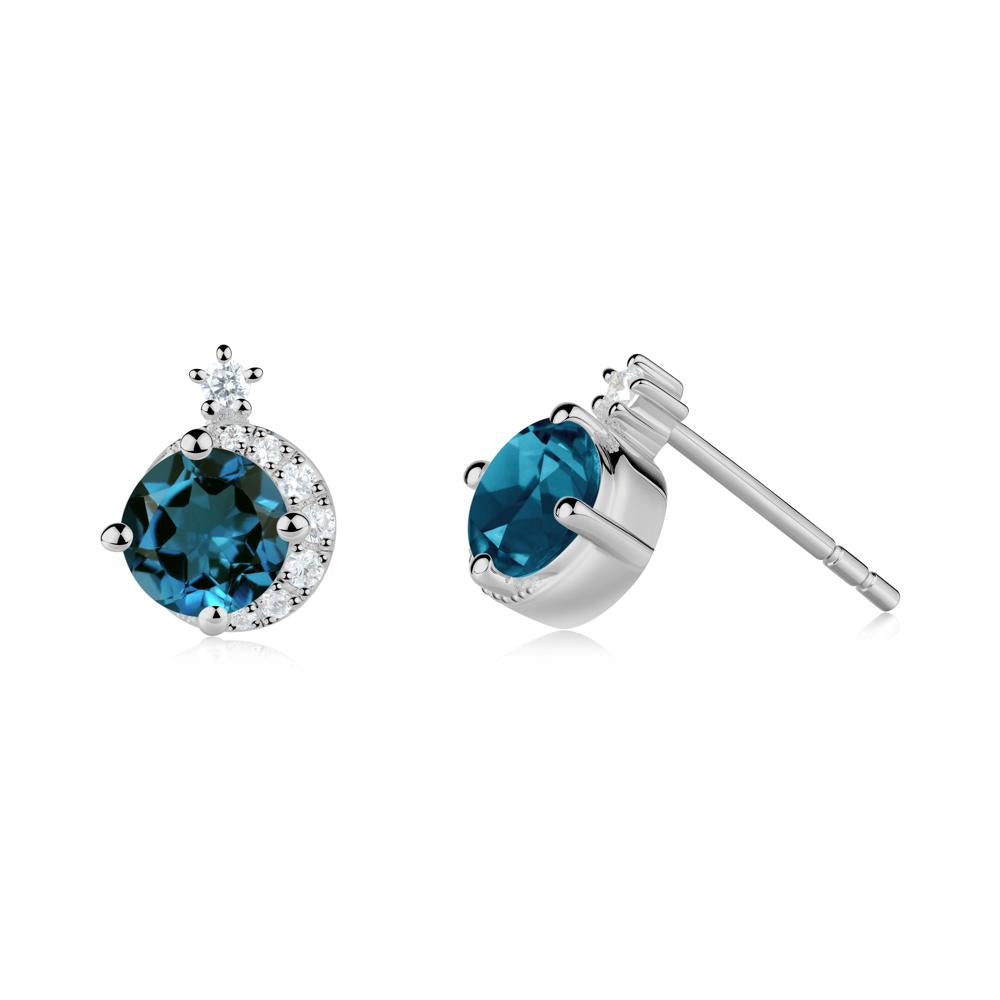 Celestial London Blue Topaz Stud Earrings - LUO Jewelry #metal_platinum