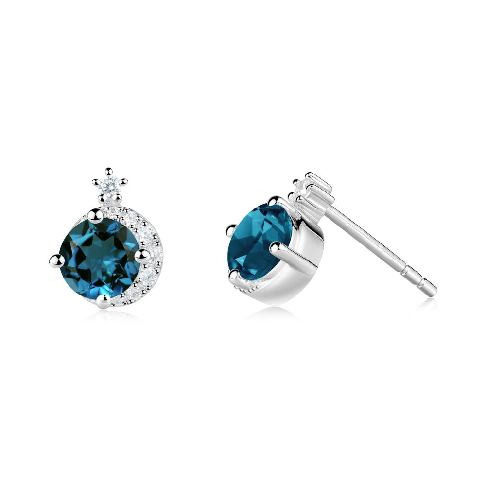 Celestial London Blue Topaz Stud Earrings - LUO Jewelry #metal_sterling silver
