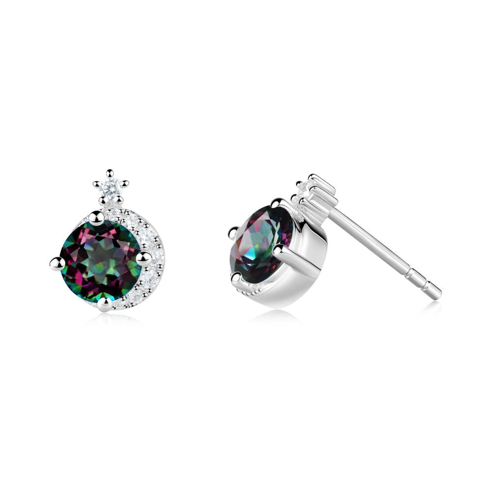 Celestial Mystic Topaz Stud Earrings - LUO Jewelry #metal_14k white gold