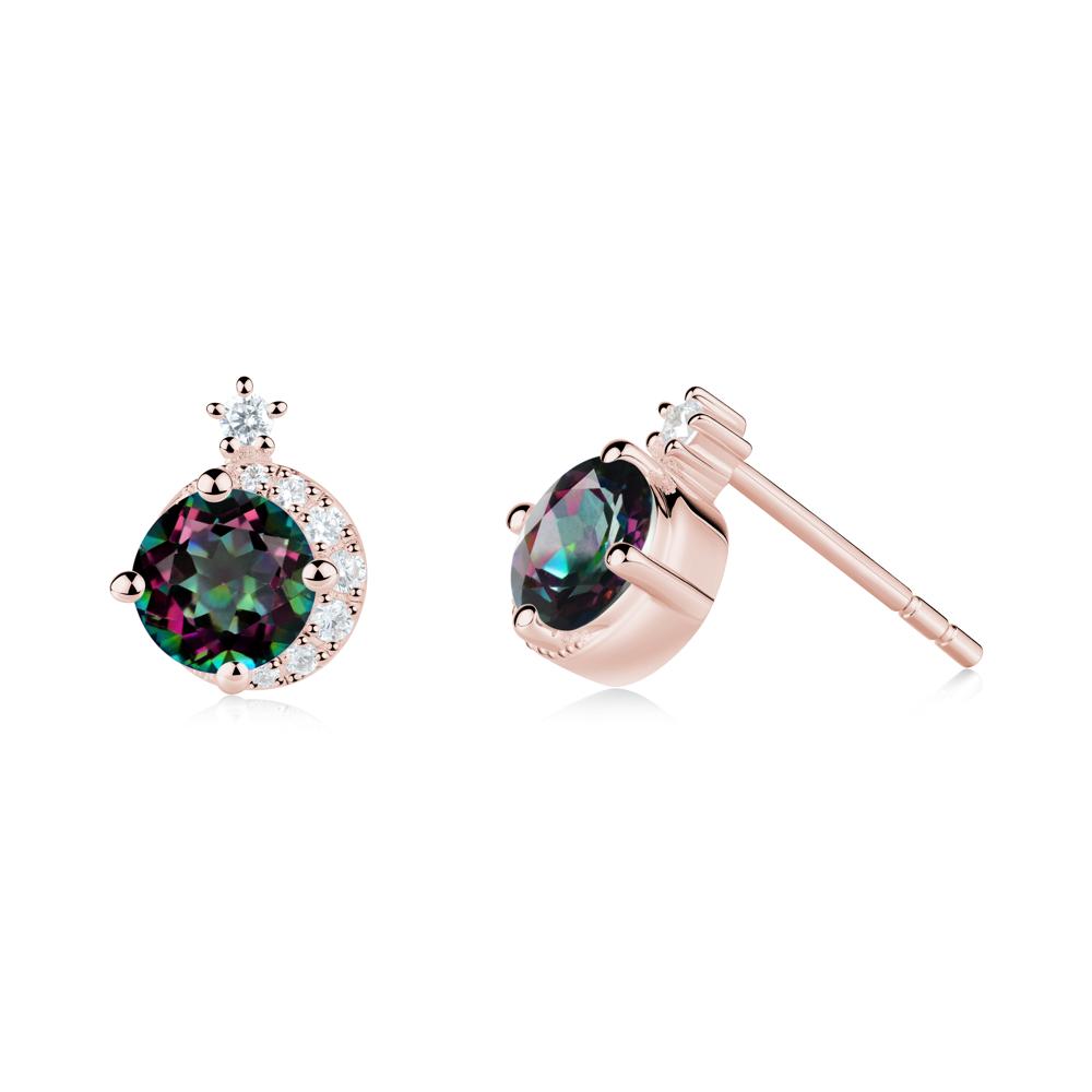 Celestial Mystic Topaz Stud Earrings - LUO Jewelry #metal_18k rose gold