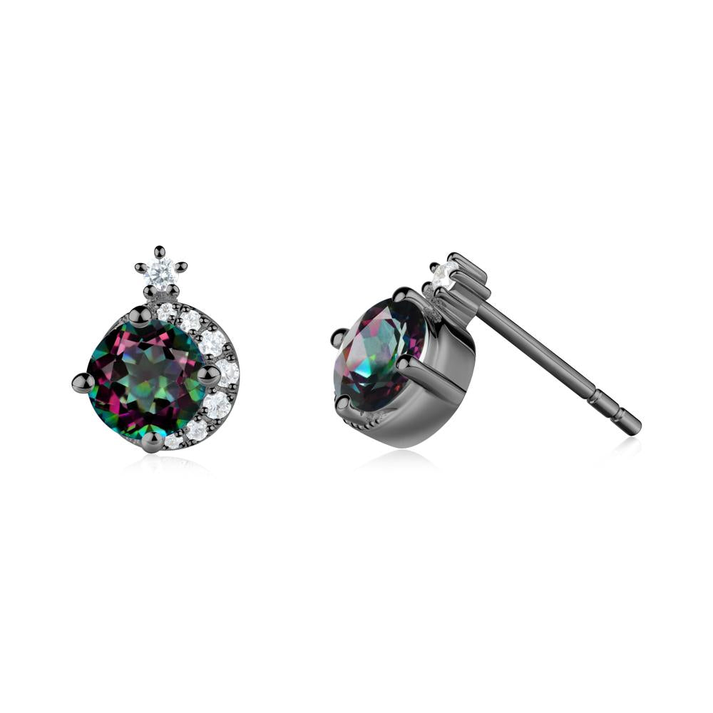 Celestial Mystic Topaz Stud Earrings - LUO Jewelry #metal_black finish sterling silver