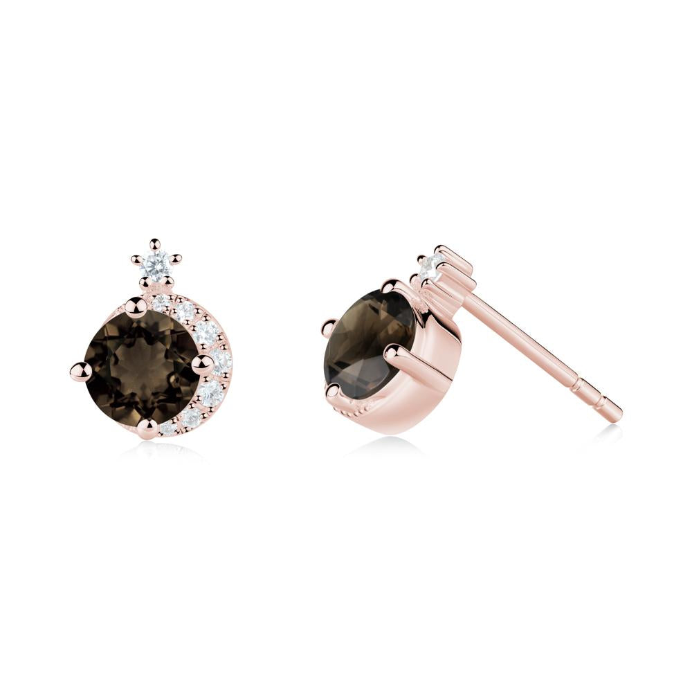 Celestial Smoky Quartz Stud Earrings - LUO Jewelry #metal_18k rose gold