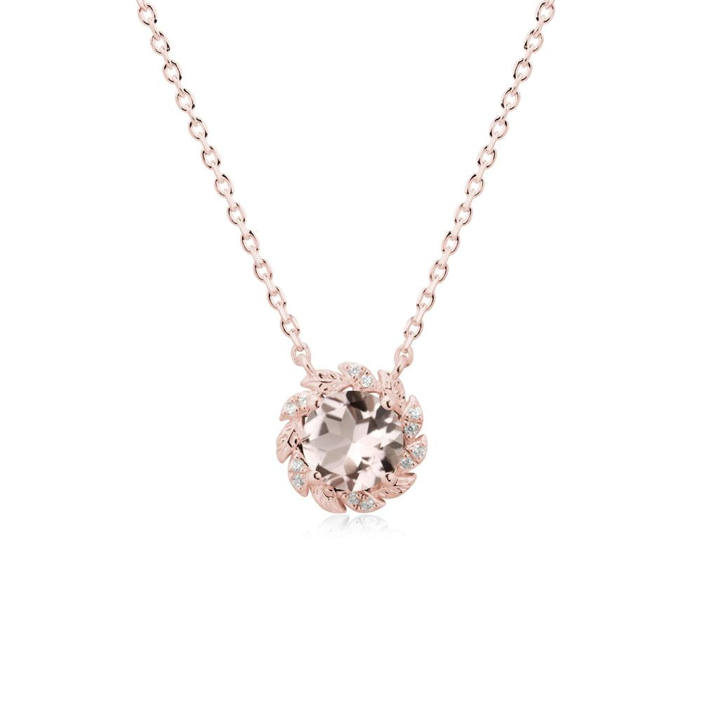 Round Morganite Flower Necklace - LUO Jewelry #metal_18k rose gold