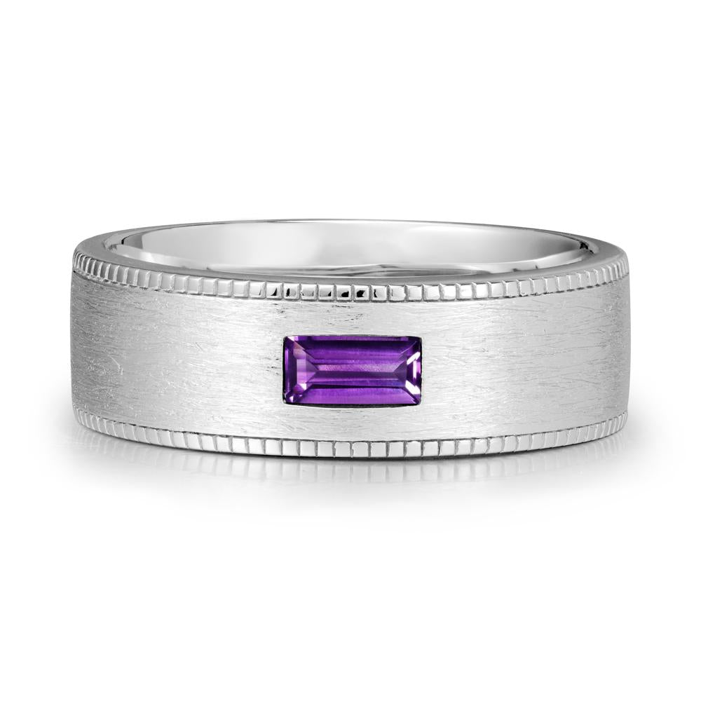 Wide Band Baguette Amethyst Ring - LUO Jewelry #metal_sterling silver