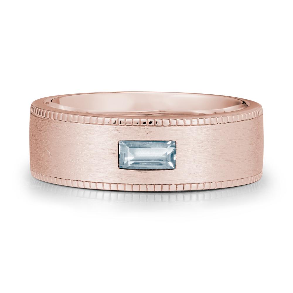 Baguette Aquamarine Ring for Men - LUO Jewelry #metal_14k rose gold
