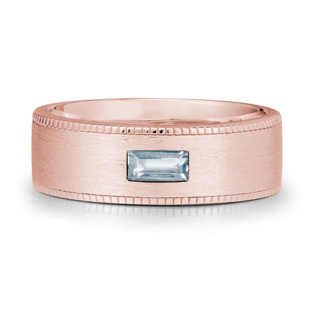 Baguette Aquamarine Ring for Men - LUO Jewelry #metal_18k rose gold