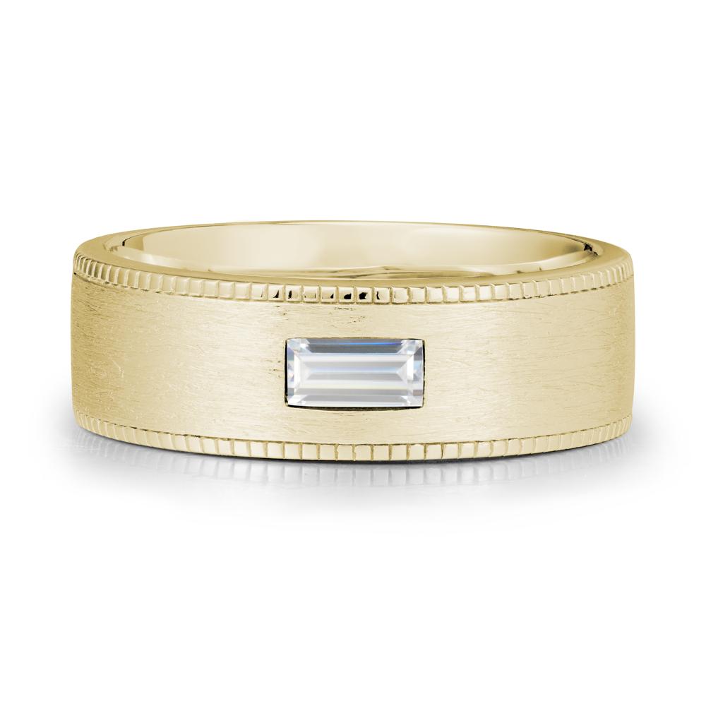 Wide Band Baguette Cubic Zirconia Ring - LUO Jewelry #metal_14k yellow gold