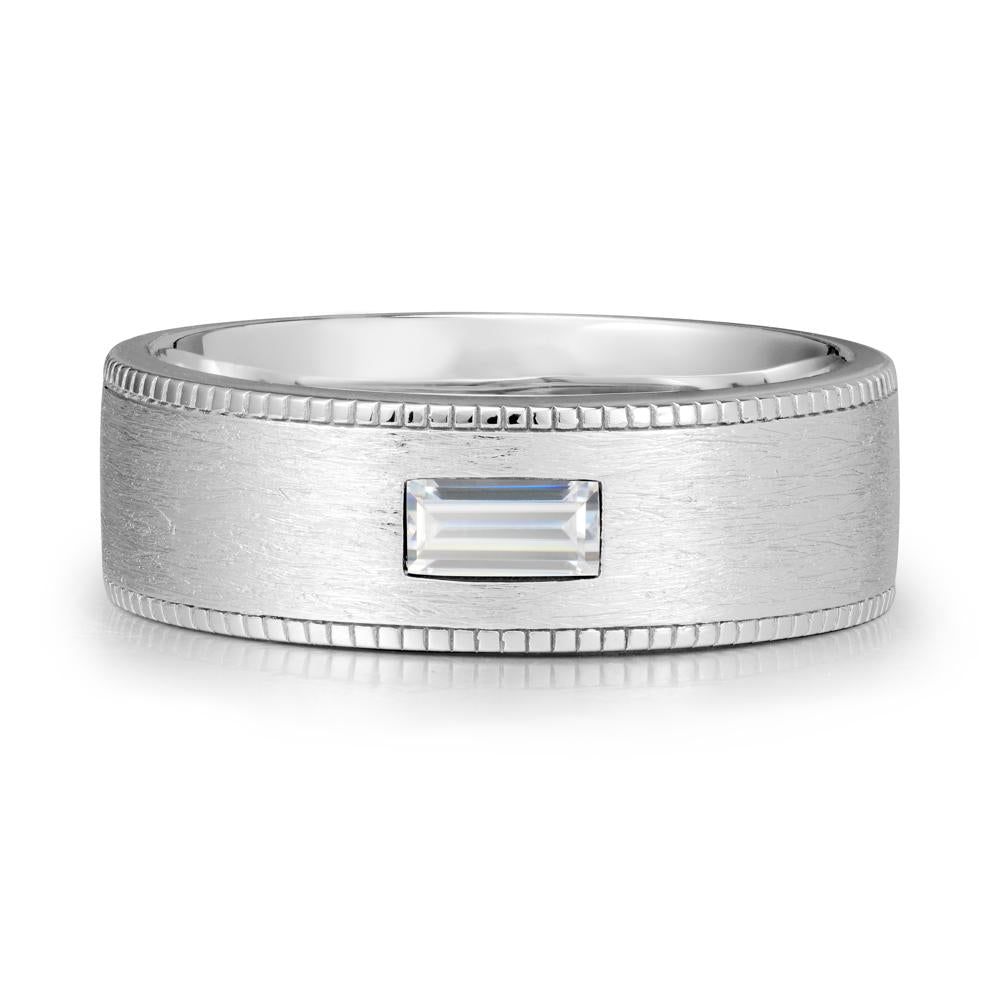 Wide Band Baguette Cubic Zirconia Ring - LUO Jewelry #metal_18k white gold