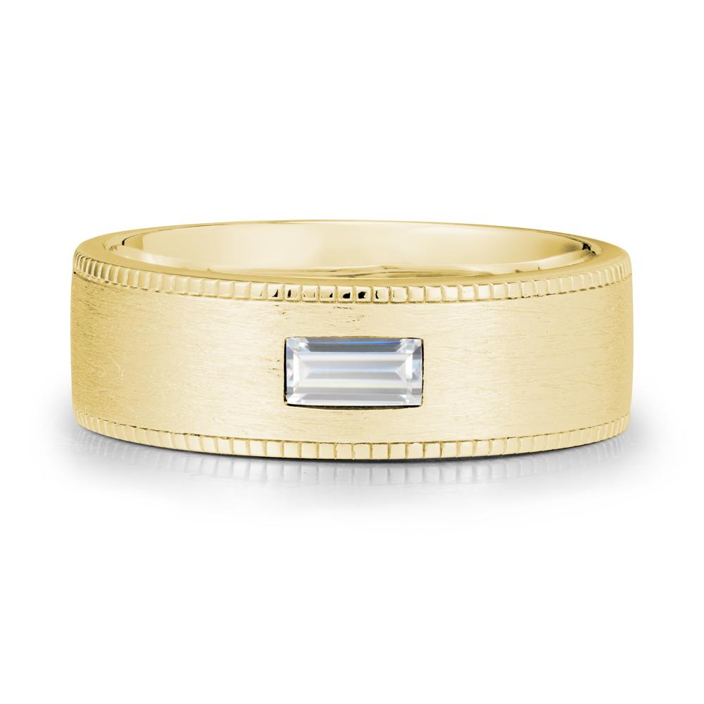 Wide Band Baguette Cubic Zirconia Ring - LUO Jewelry #metal_18k yellow gold