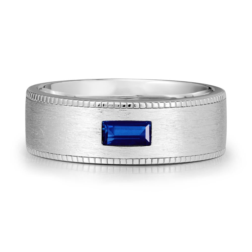 Baguette Sapphire Ring for Men - LUO Jewelry #metal_sterling silver