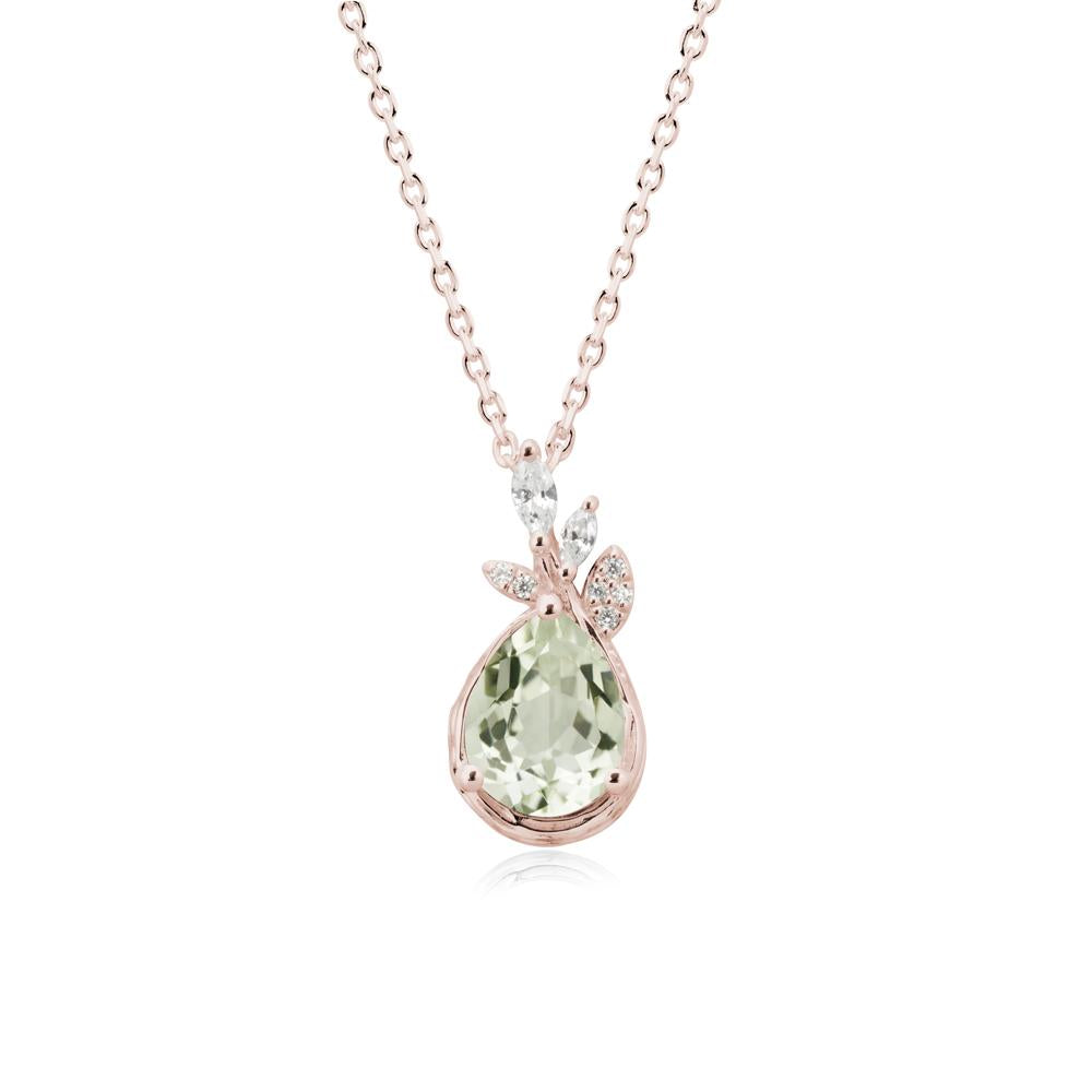 Branches with Leaves Green Amethyst Pendant - LUO Jewelry #metal_14k rose gold