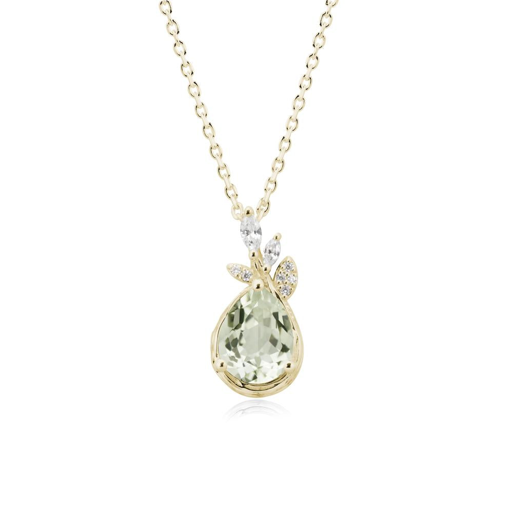 Branches with Leaves Green Amethyst Pendant - LUO Jewelry #metal_14k yellow gold