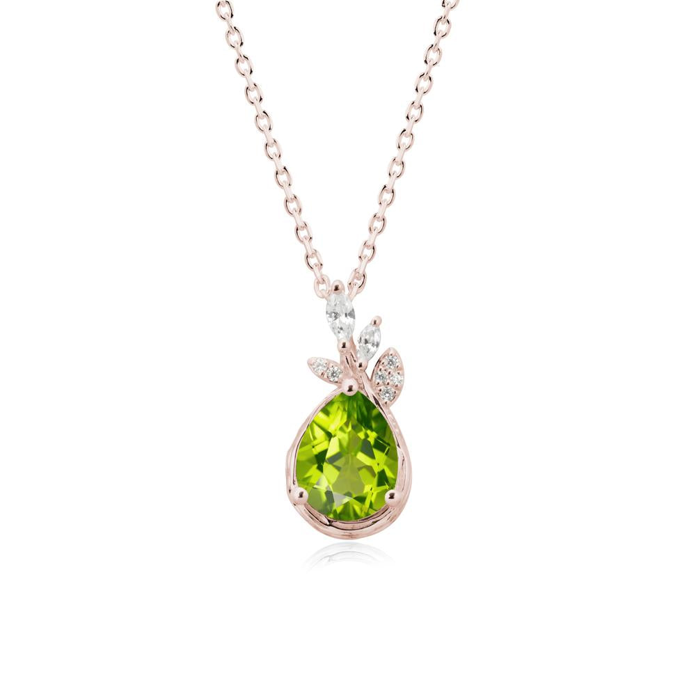 Branches with Leaves Peridot Pendant - LUO Jewelry #metal_14k rose gold