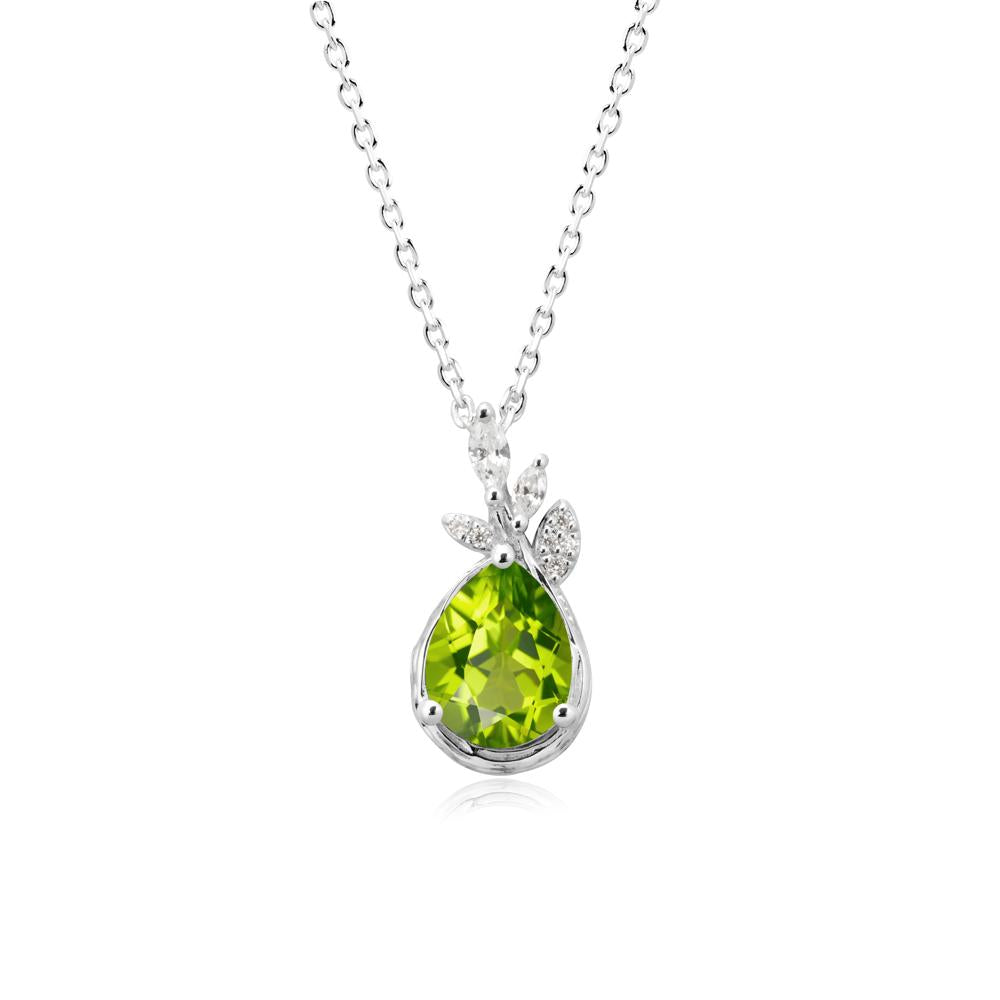 Branches with Leaves Peridot Pendant - LUO Jewelry #metal_14k white gold