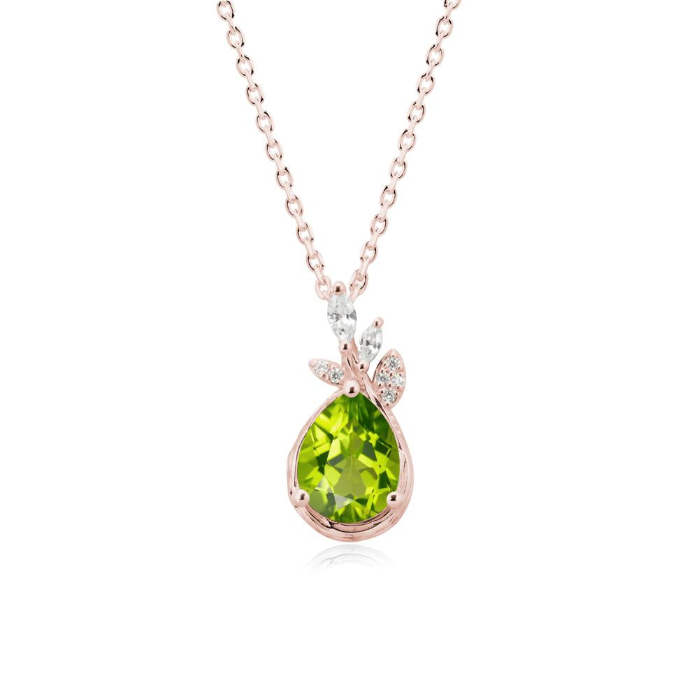 Branches with Leaves Peridot Pendant - LUO Jewelry #metal_18k rose gold