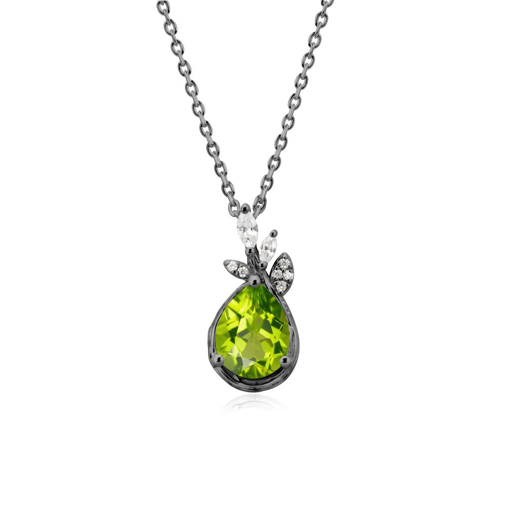 Branches with Leaves Peridot Pendant - LUO Jewelry #metal_black finish sterling silver