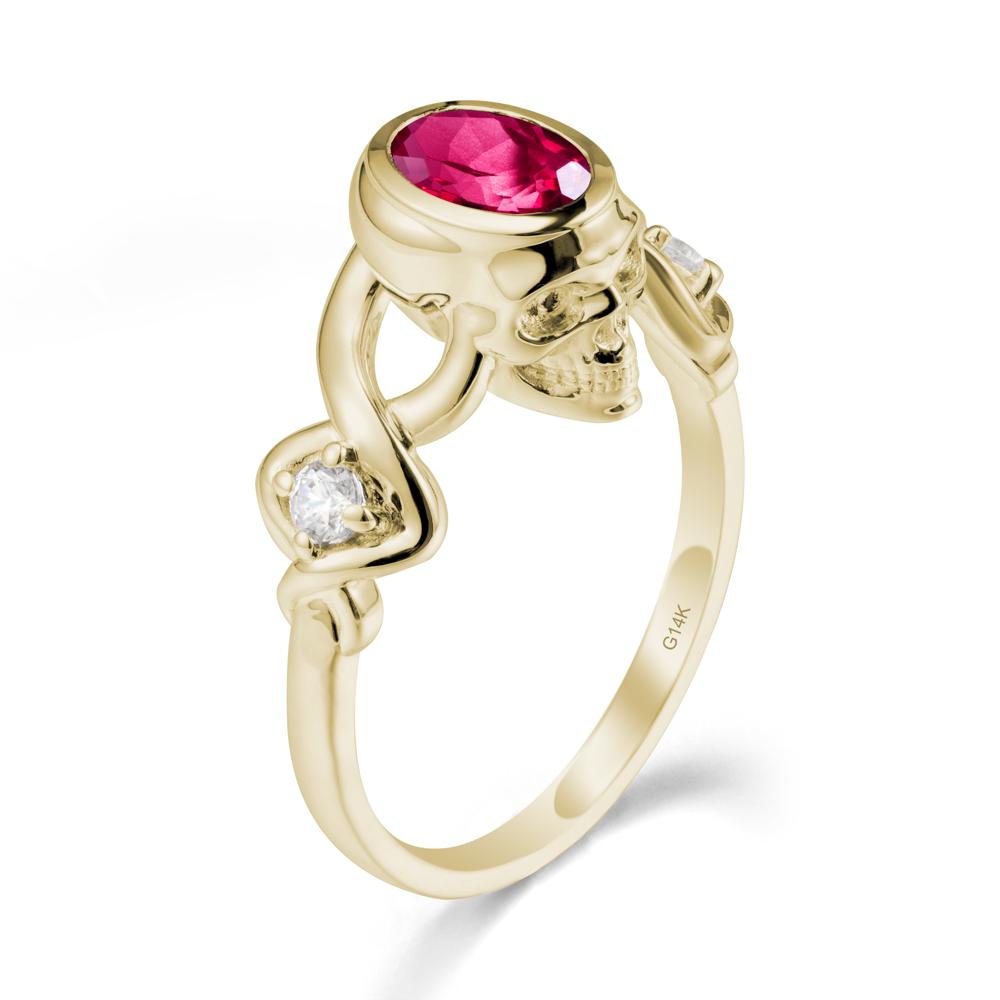 Gothic Skull Ruby Ring - LUO Jewelry #metal_14k yellow gold