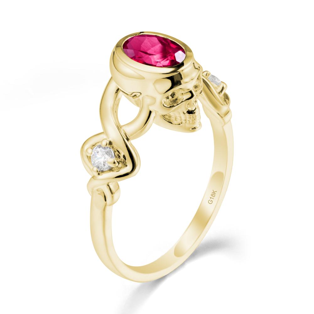 Gothic Skull Ruby Ring - LUO Jewelry #metal_18k yellow gold