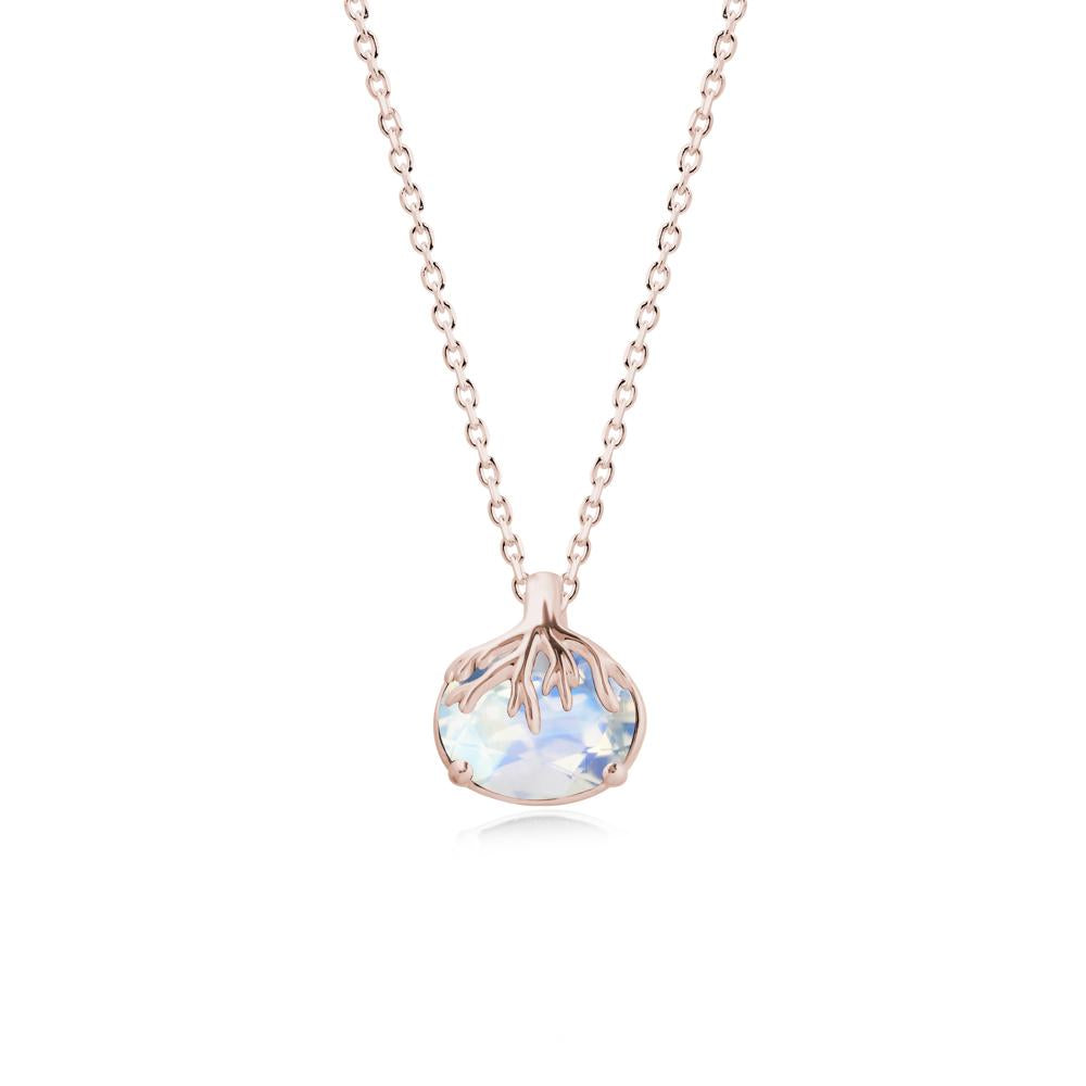 Tree Root Inspired Oval Moonstone Necklace - LUO Jewelry #metal_14k rose gold